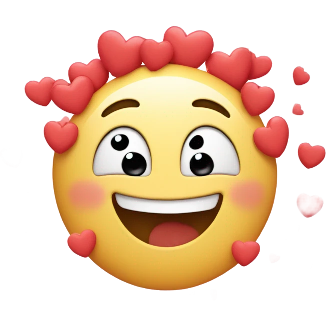 Smiley face blushing with hearts emoji