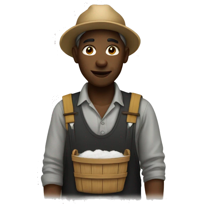 Cotton worker black emoji