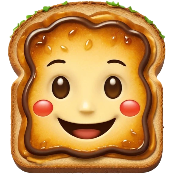 vegemite on toast with a happy face emoji