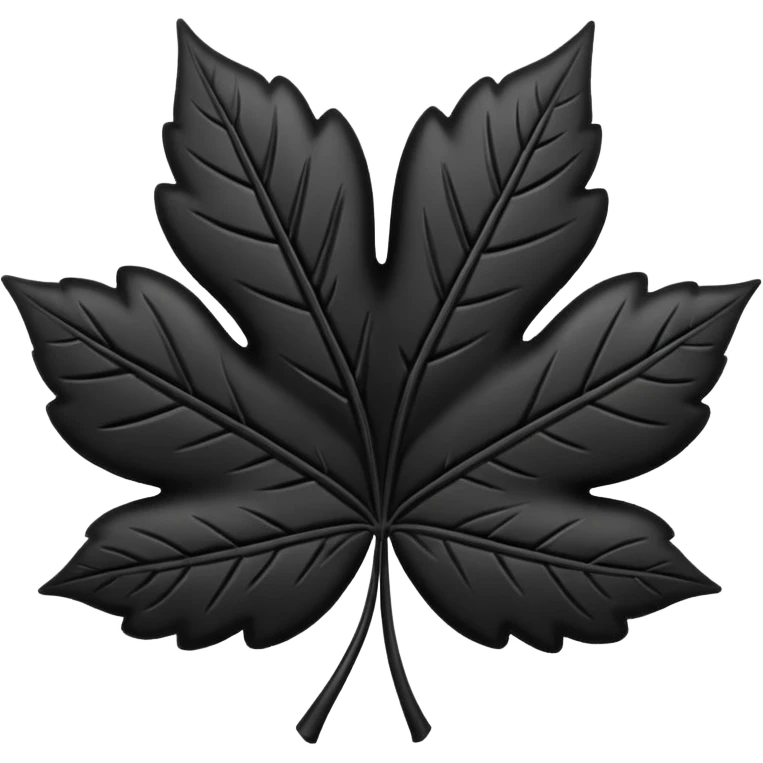 Trébol de 5 hojas de color negro emoji