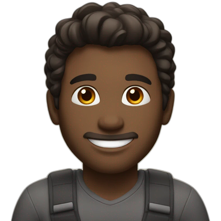 A white man with dark hair, brown eyes, smiling and saying Good morning emoji