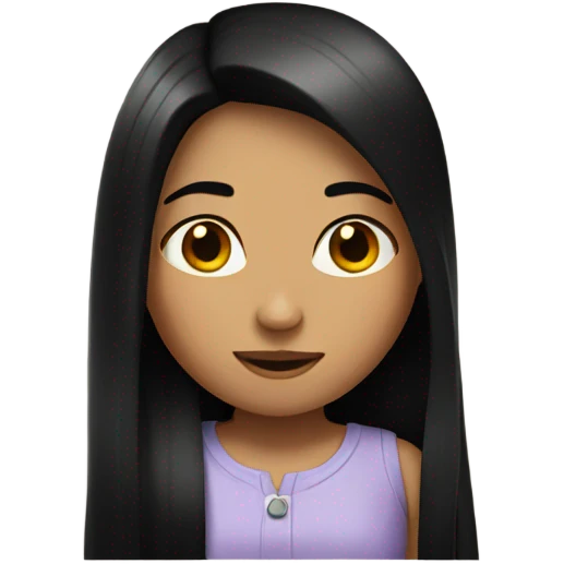 A girl with long black straight hair emoji