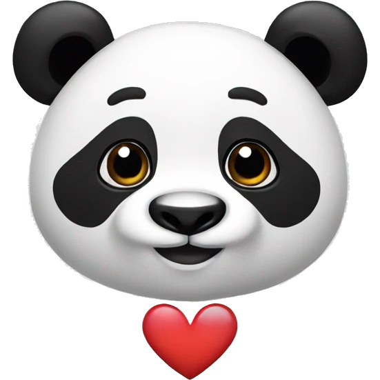 Panda with heart eyes emoji
