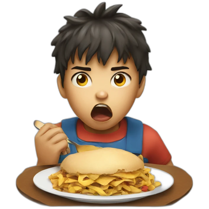 Angry child eating emoji
