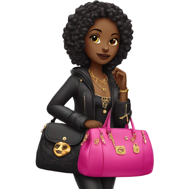 black girl with juicy couture bag emoji