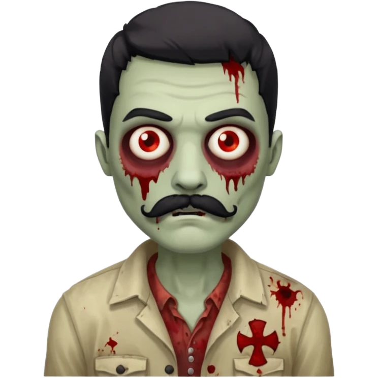 zombie with black mustache emoji