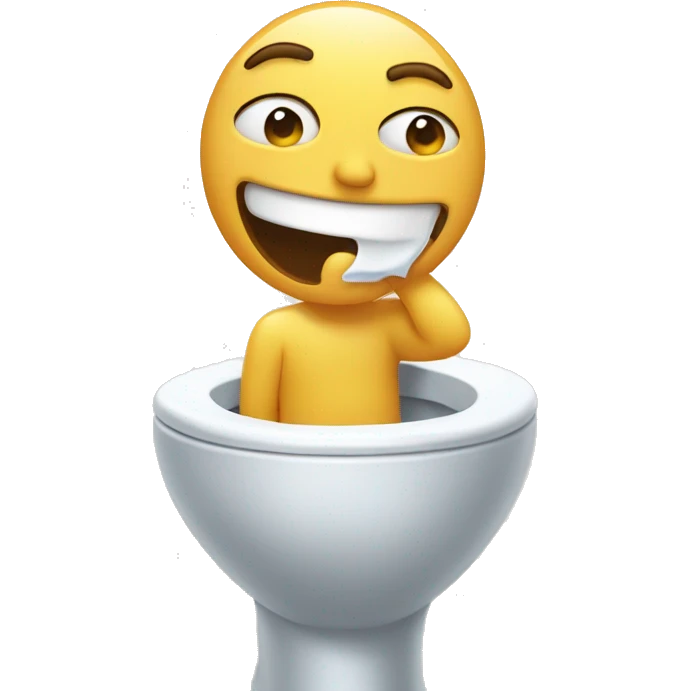 man smiling sticking his head out of a toilet emoji