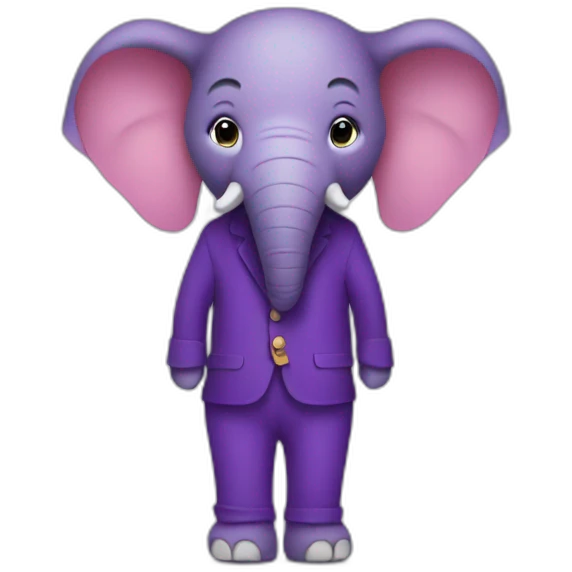 a purple elephant wearing pants emoji