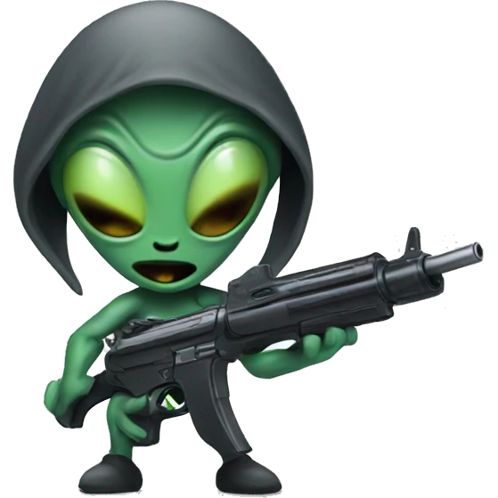 Alien with a gun emoji