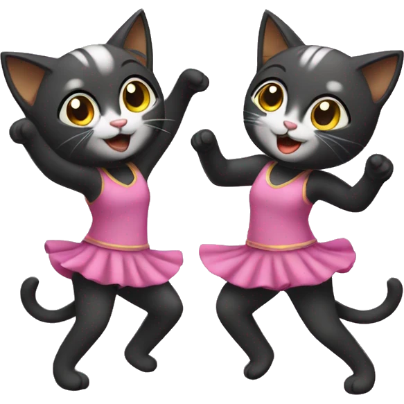 two girl cats dancing emoji