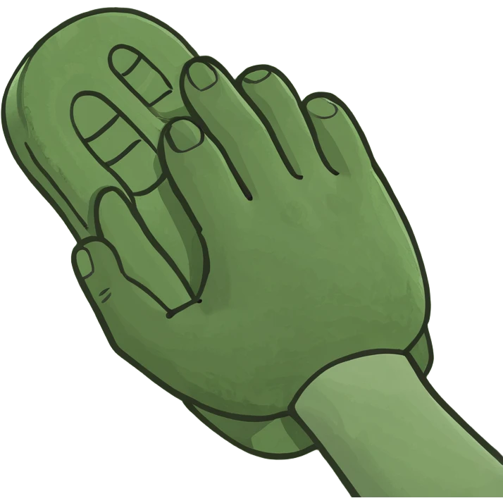 Hand holding chancla emoji