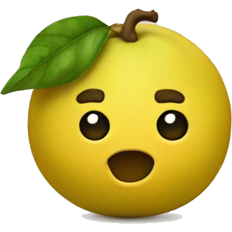 fruit quince with face emoji