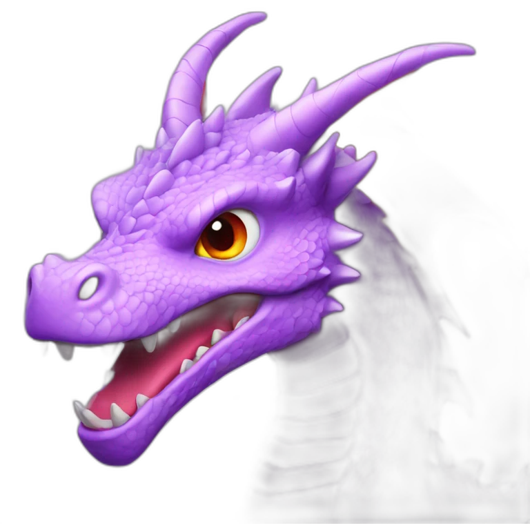 light purple dragon with red eyes  emoji