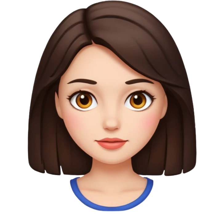 Brunette woman blushing  emoji