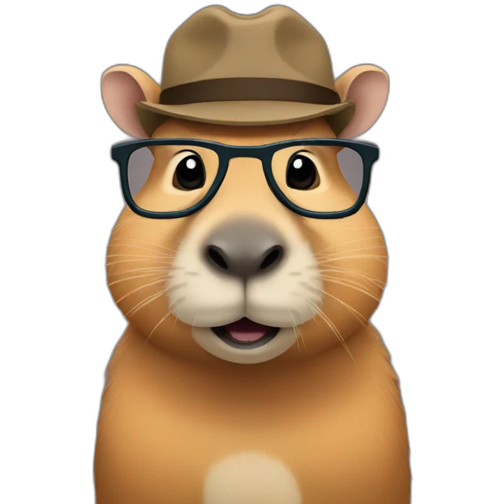Nerd capybara emoji