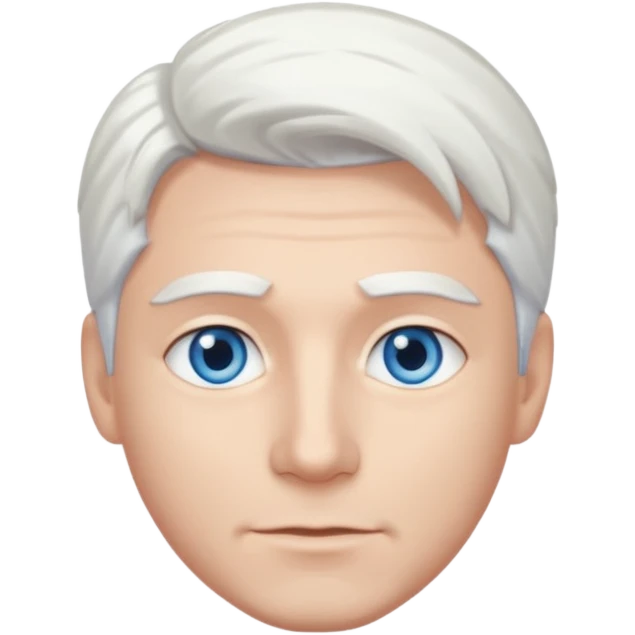 White-haired guy that looks and has beautiful blue eyes  emoji