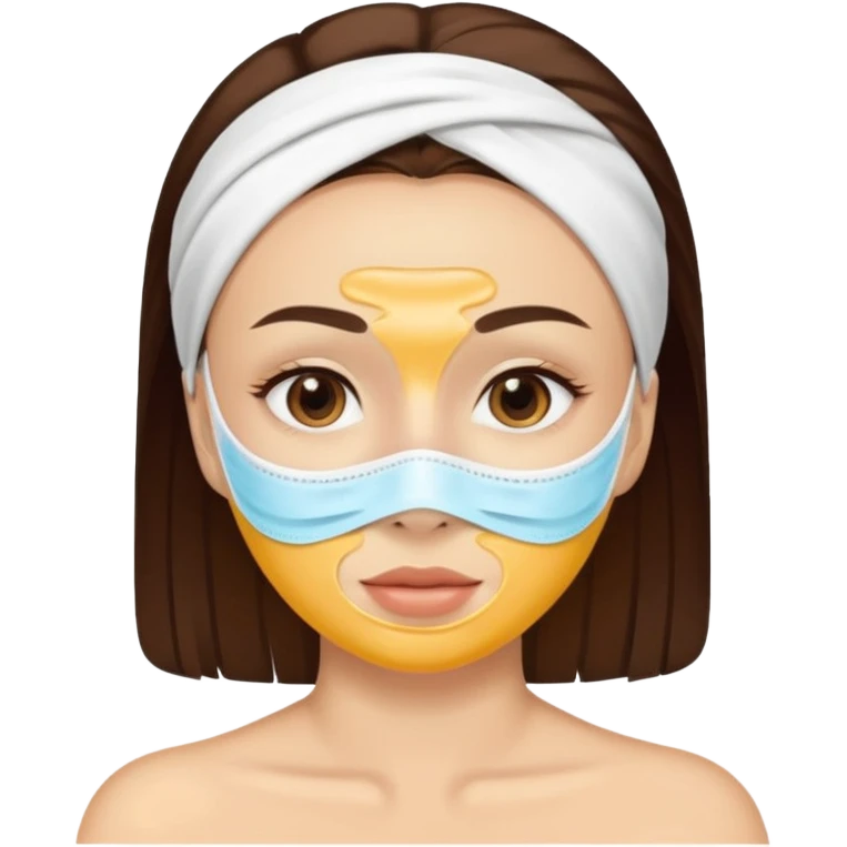 face skincare with mask pack emoji