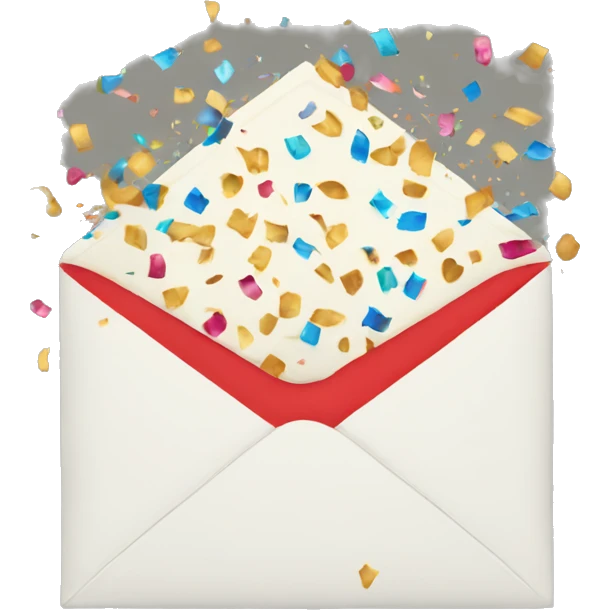 An envelope with confetti 
 emoji