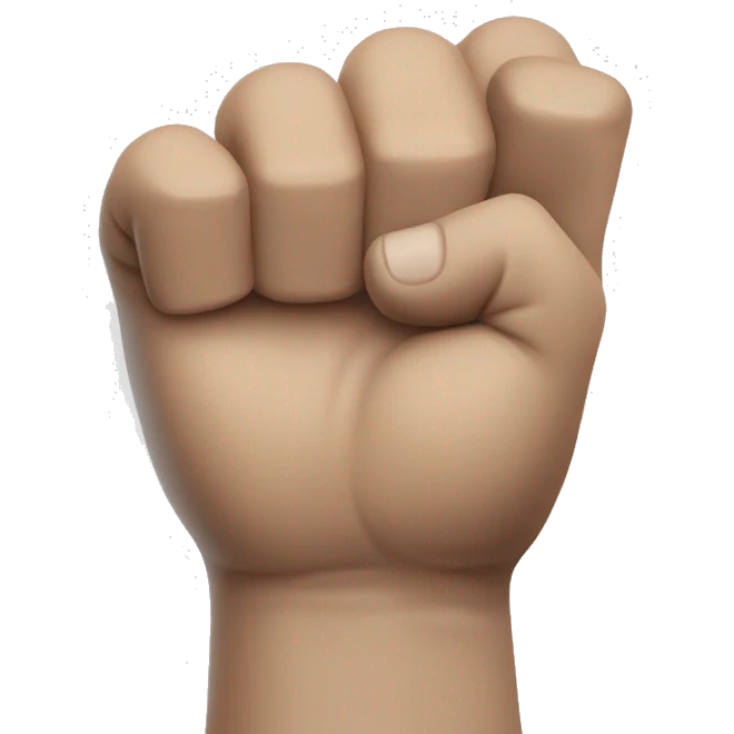 Fist holding up two fingers and thumb  emoji