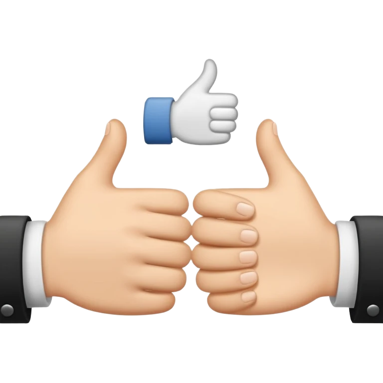 two white hands in a secret handshake emoji