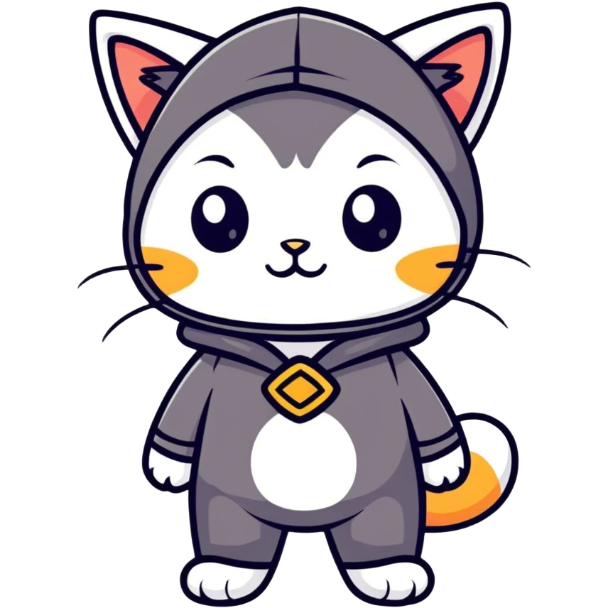 Котёнок  в костюме emoji