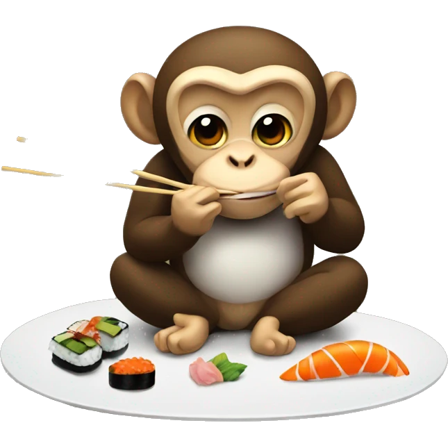 Monkey eating sushi emoji