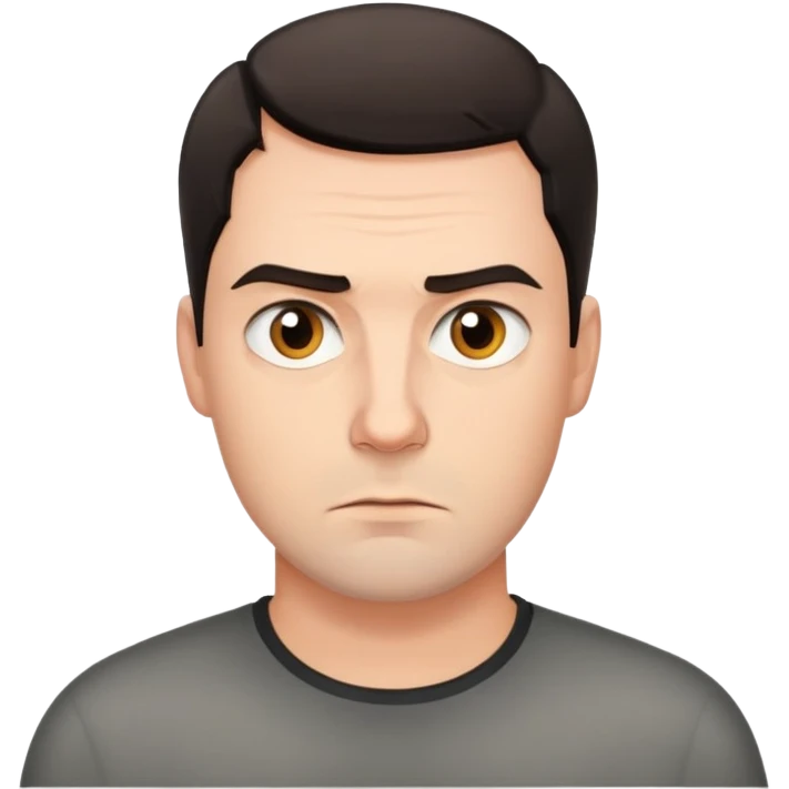 German man with short dark hair, serious expression emoji
