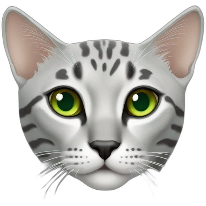 Egyptian Mau cat with green eyes emoji