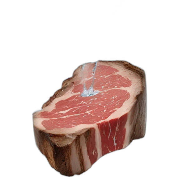 glass of water pouring onto a steak emoji