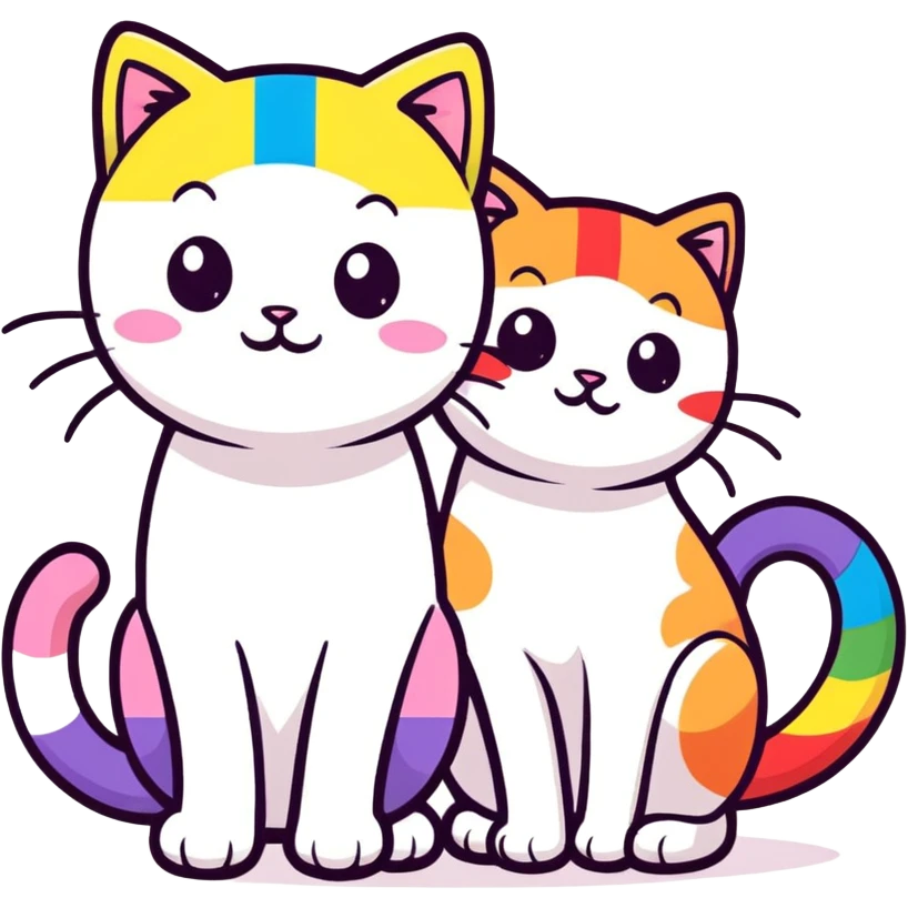 Rainbow flag with kittens on it emoji