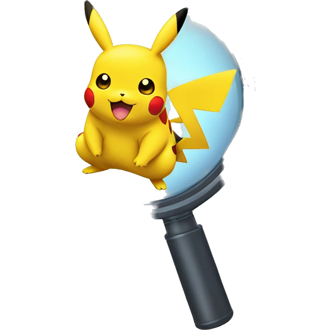 Pokémon Pikachu magnifying glass emoji