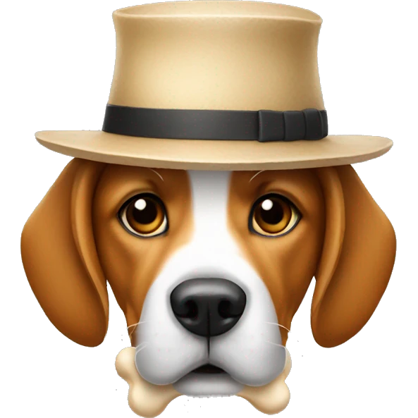 dog hat and bone emoji
