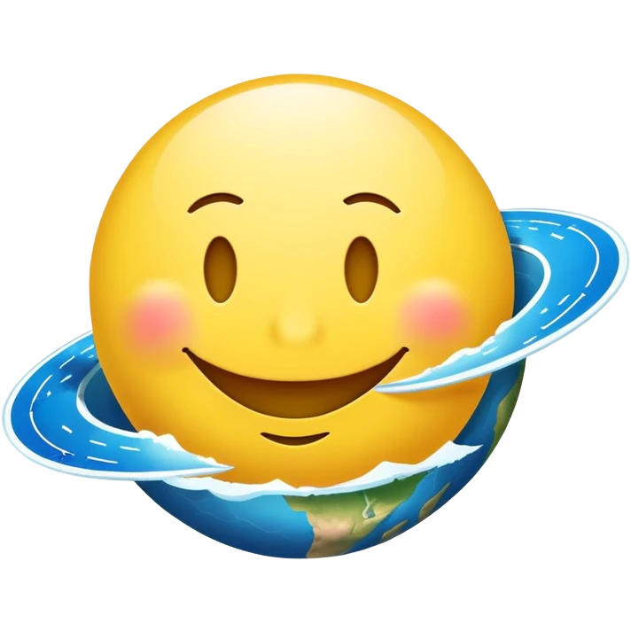 Flat earth with smilely face emoji