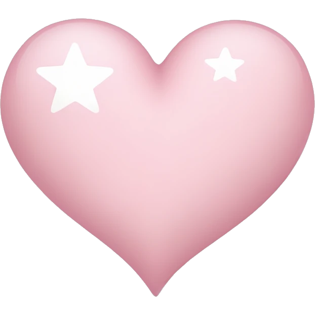 Light pink heart without shadow with white stars emoji