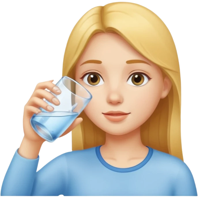 Beautiful girl drink water emoji