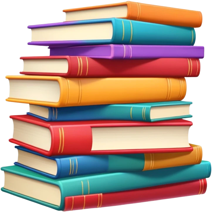 Stack of colorful books emoji
