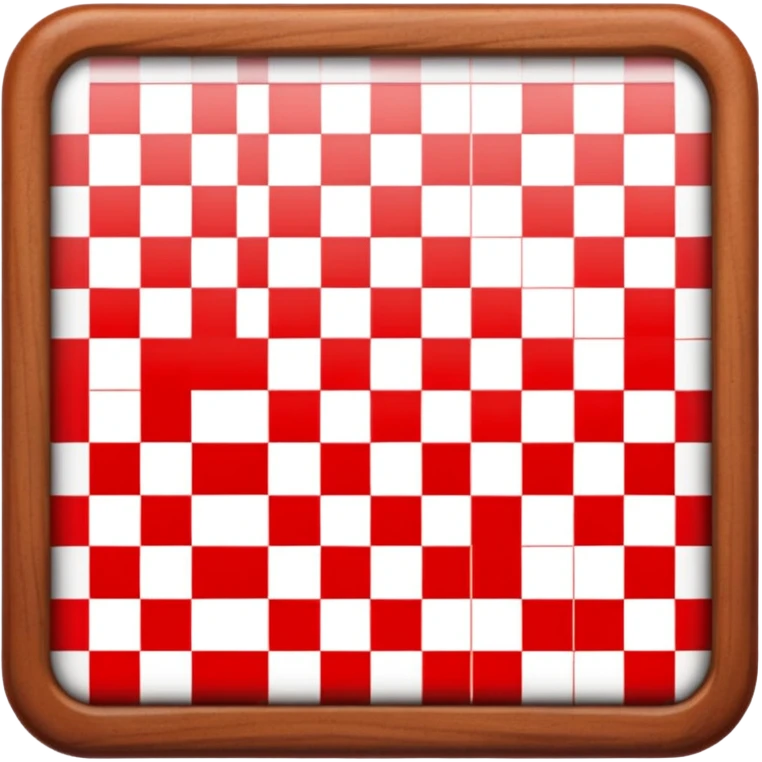 checker board in black white red emoji