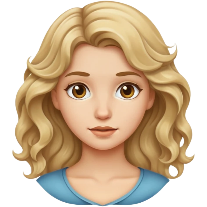 Wavy dirty blonde haired girl emoji