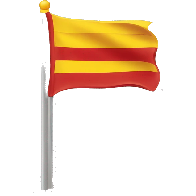 hoz y martillo amarillo en una bandera roja emoji