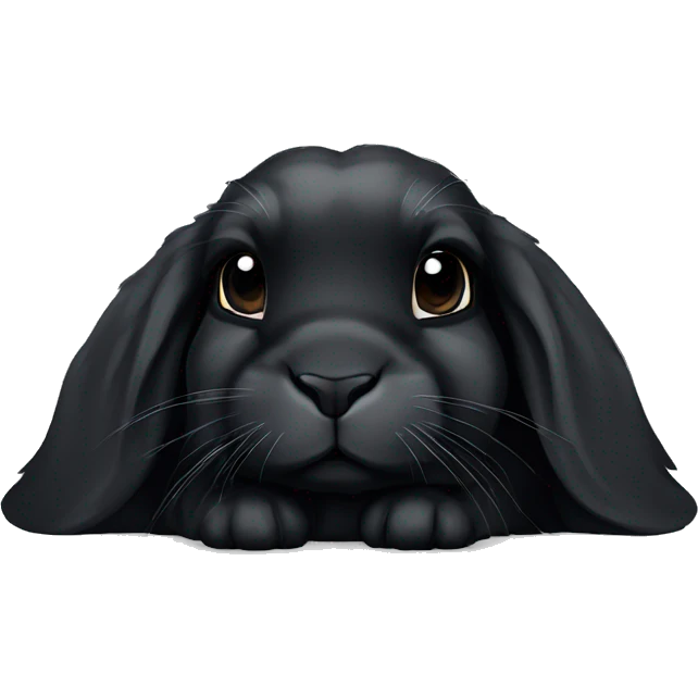 black holland lop bunny laying down emoji