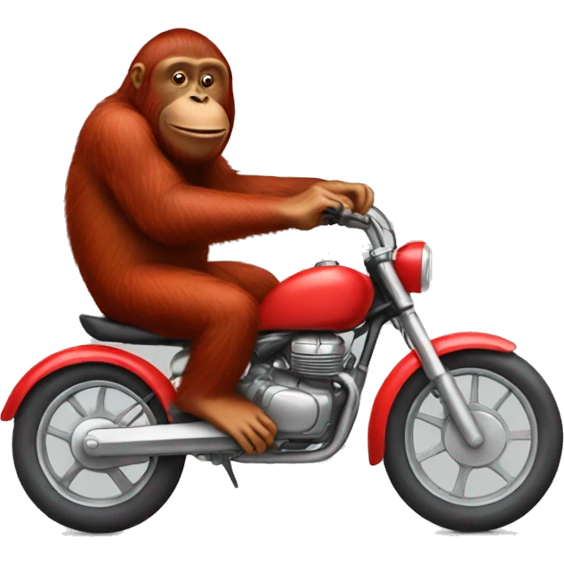 Orangutan riding red bike emoji