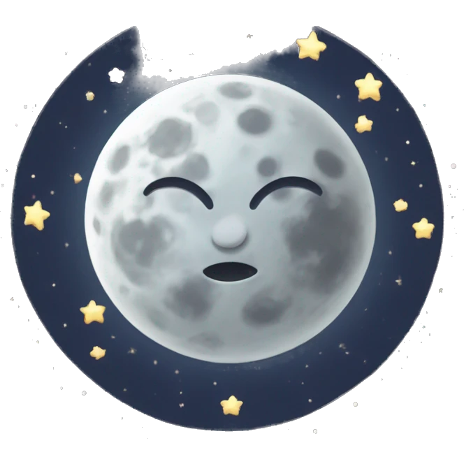 Moon with stars around emoji
