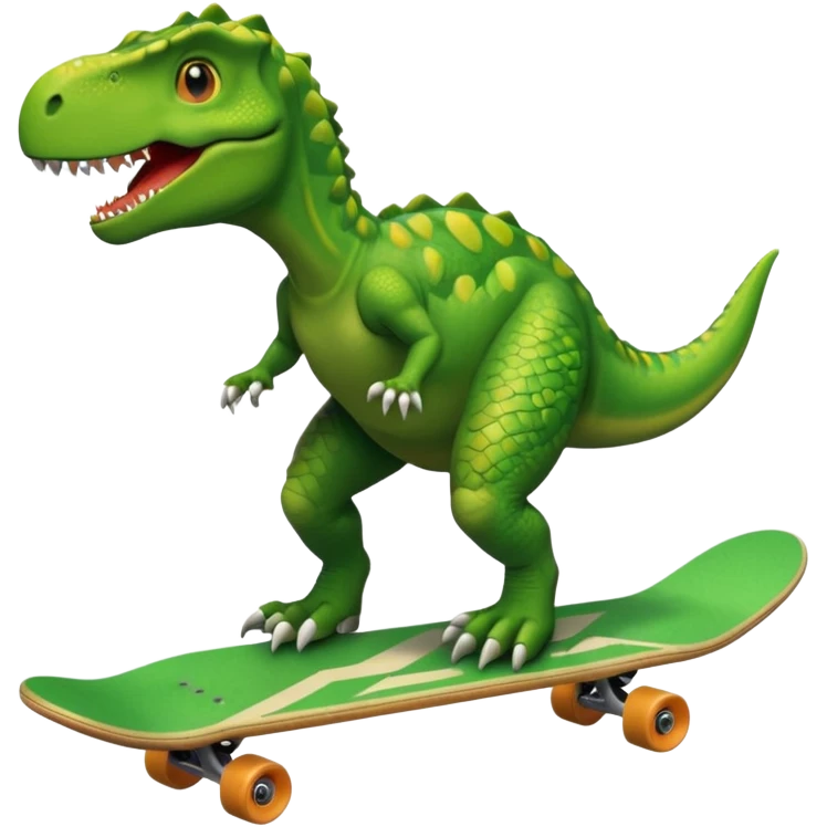 Dinosaur on a skateboard emoji