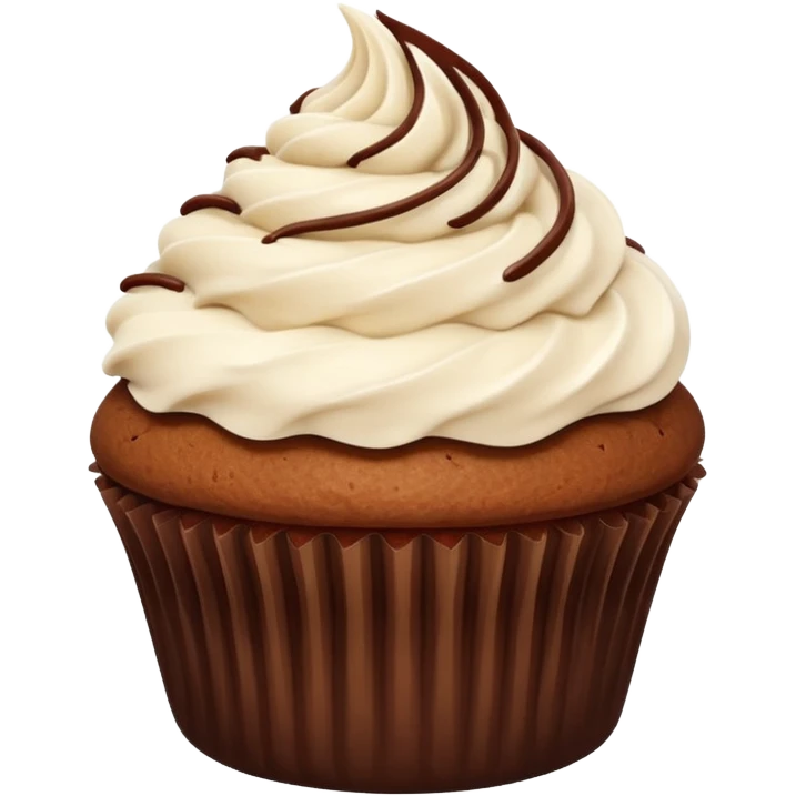 brwon cupcake on white cream emoji