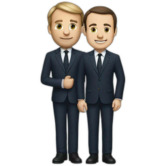 Macron et Zemour se sert la main emoji