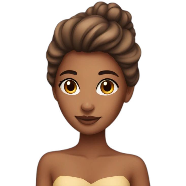 beauty girl with mate navy blue tanned skin emoji