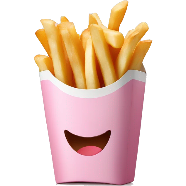 A light pink McDonald’s French fry box with fries in it emoji