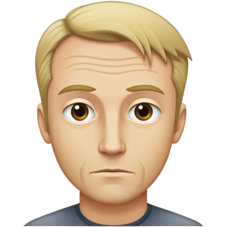 Tall oafish man with receding hairline and dirty blond hair emoji
