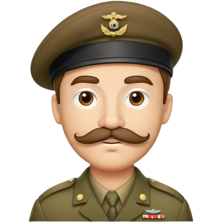 Military soldier with a curled mustache and beret emoji
