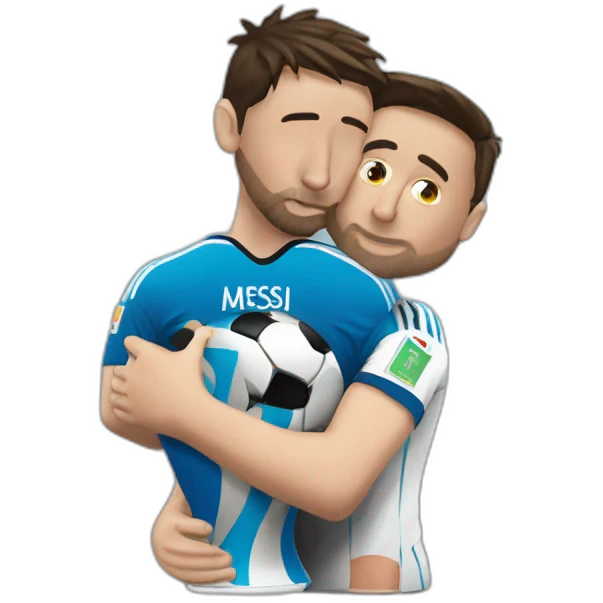 Lionel Messi kissing the world cup emoji